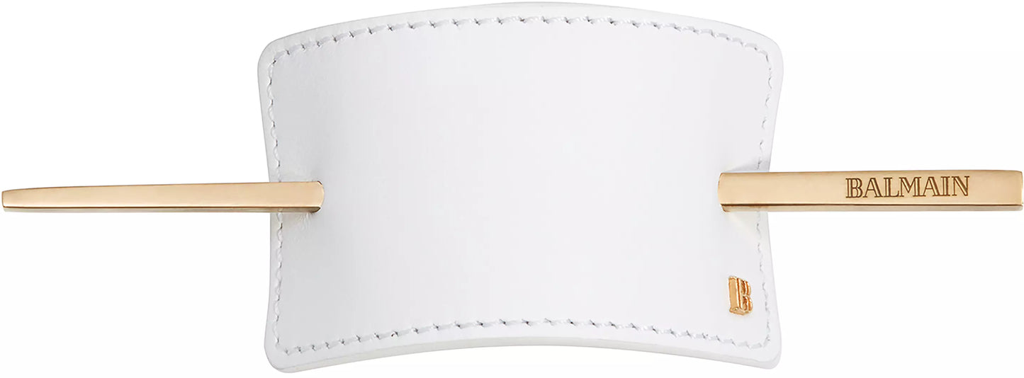Balmain Hair Barrette Leather White